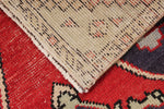 3x10 Red and Multicolor Turkish Overdyed Runner