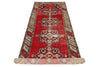 3x10 Red and Multicolor Turkish Overdyed Runner