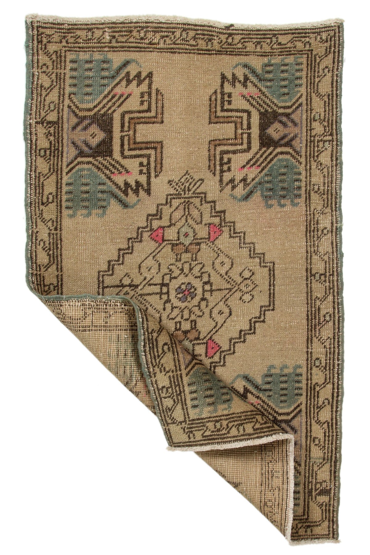 2x3 Ivory Turkish Tribal Rug