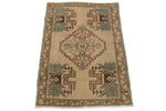 2x3 Ivory Turkish Tribal Rug