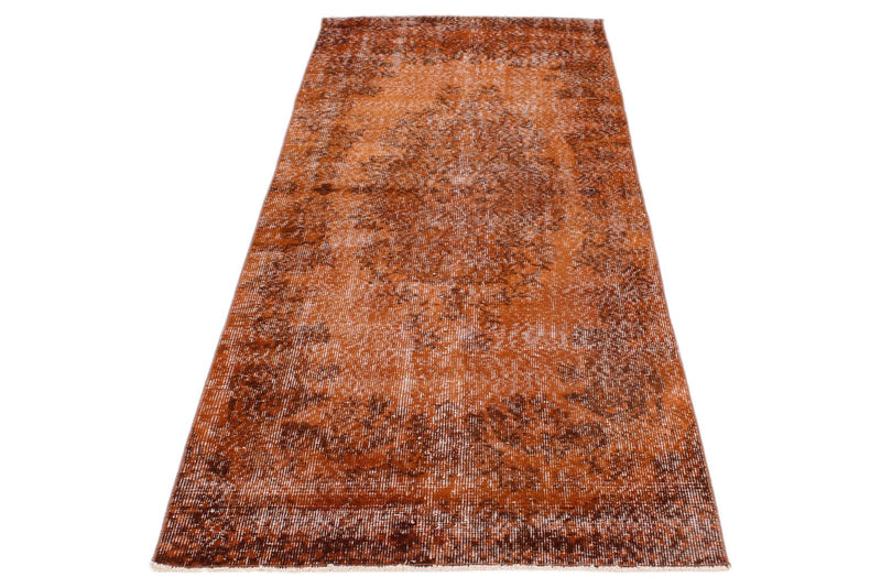 3x8 Orange and Brown Turkish Overdyed Runner