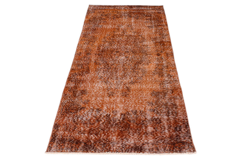 3x8 Orange and Brown Turkish Overdyed Runner