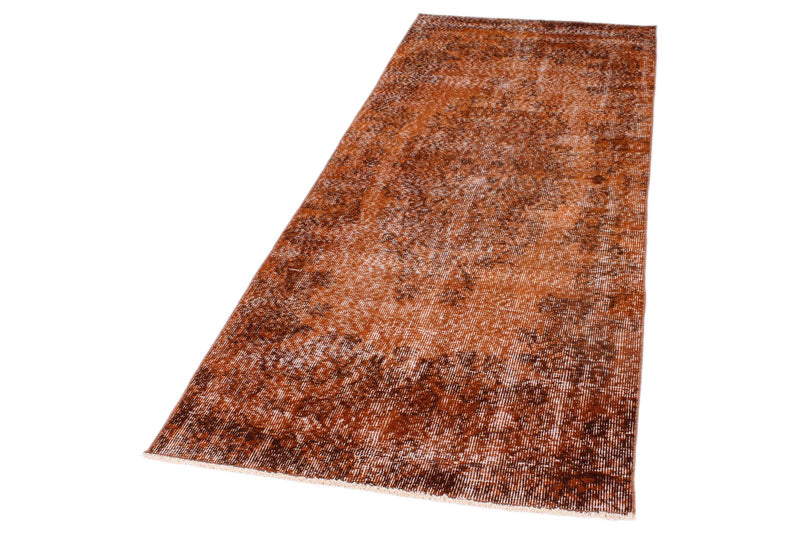 3x8 Orange and Brown Turkish Overdyed Runner