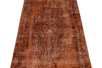 3x8 Orange and Brown Turkish Overdyed Runner