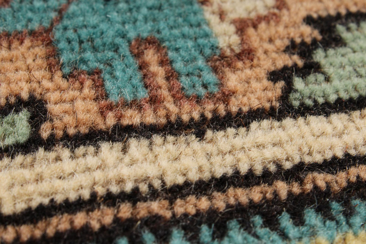 7x10 Ivory and Multicolor Turkish Overdyed Rug