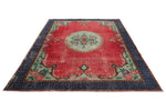 7x10 Red and Navy Turkish Anatolian Rug