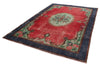 7x10 Red and Navy Turkish Anatolian Rug