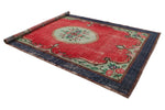 7x10 Red and Navy Turkish Anatolian Rug