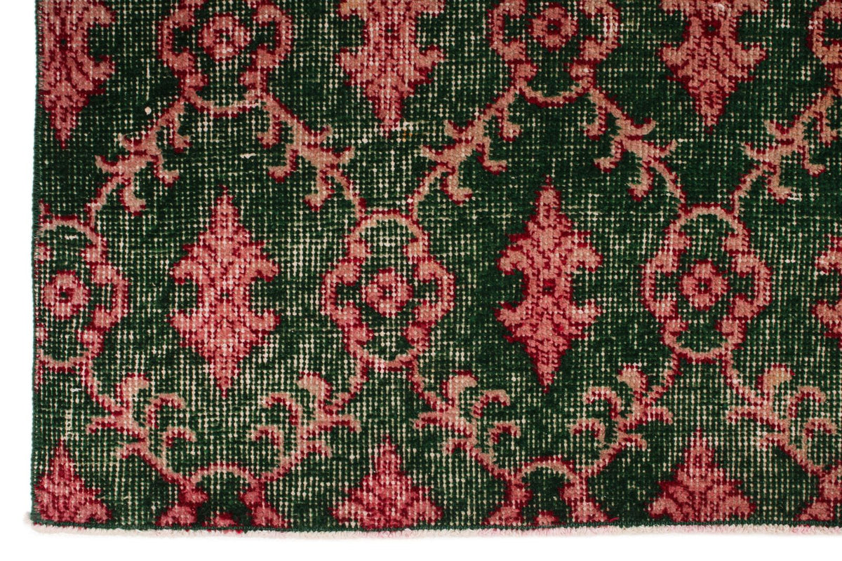 7x10 Dark Green and Multicolor Turkish Anatolian Rug