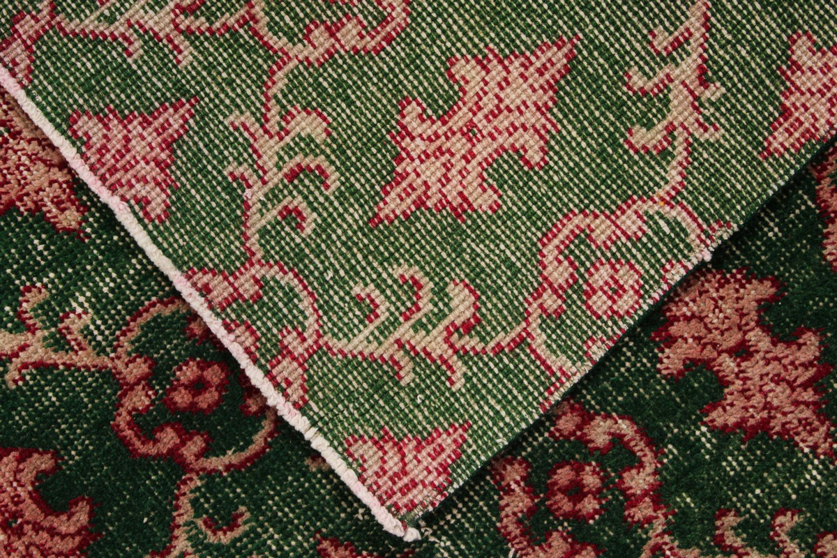 7x10 Dark Green and Multicolor Turkish Anatolian Rug