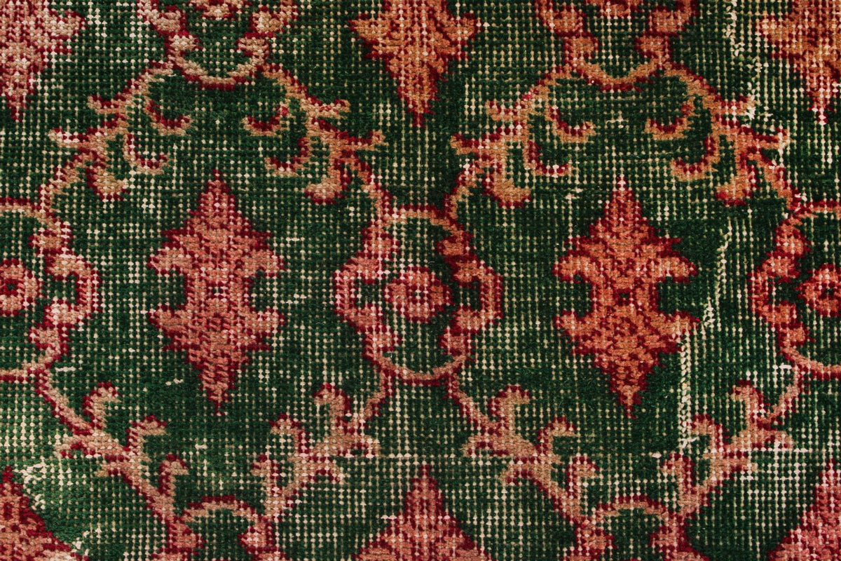 7x10 Dark Green and Multicolor Turkish Anatolian Rug