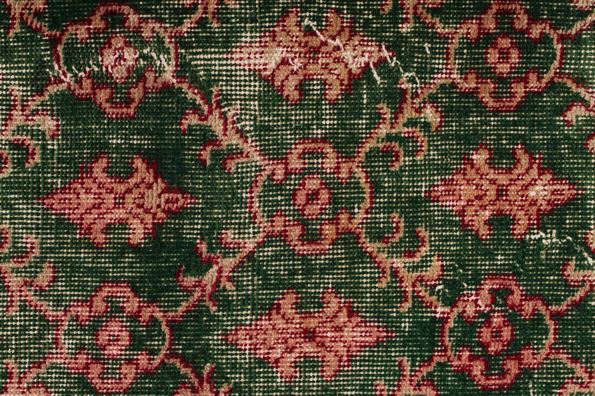 7x10 Dark Green and Multicolor Turkish Anatolian Rug