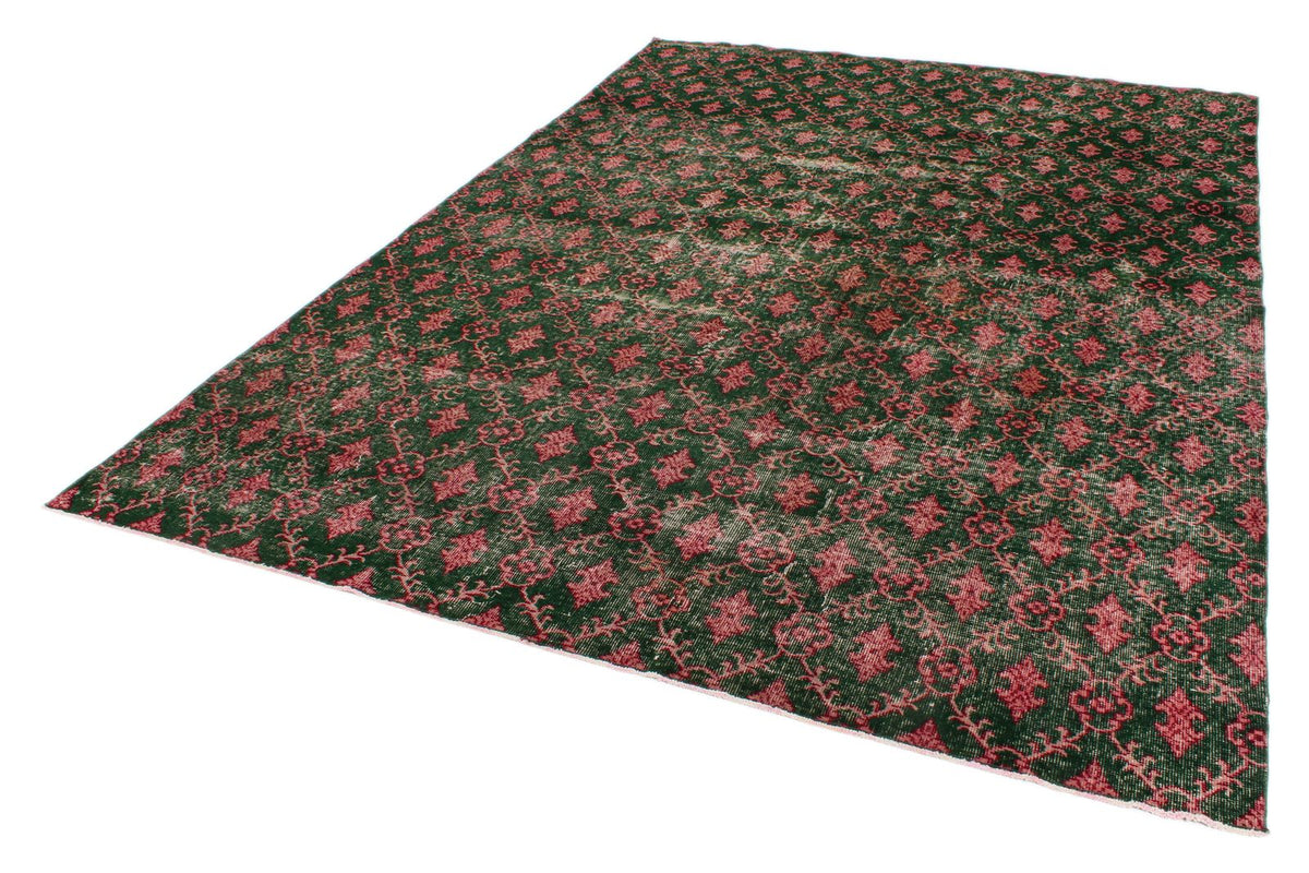 7x10 Dark Green and Multicolor Turkish Anatolian Rug