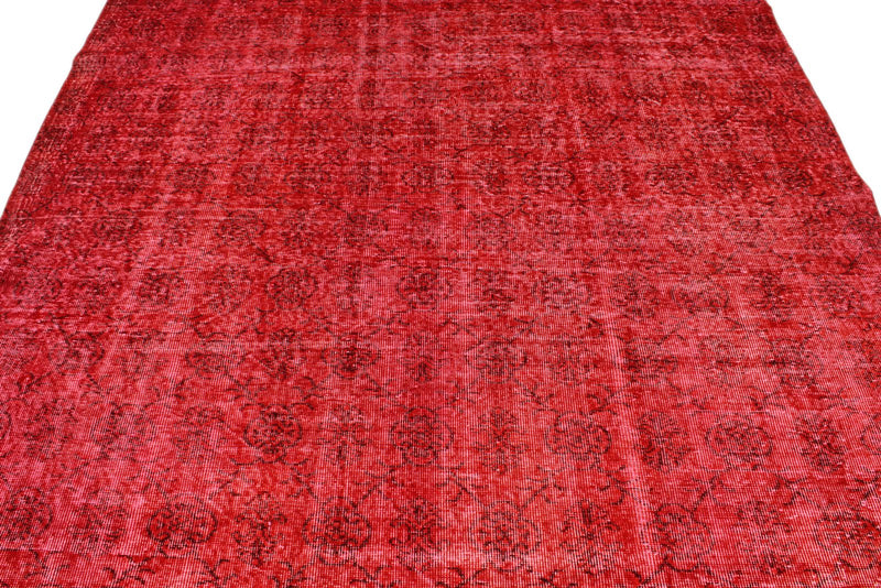 7x11 Red and Red Turkish Anatolian Rug