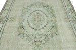 7x10 Light Green and Dark Brown Anatolian Turkish Tribal Rug