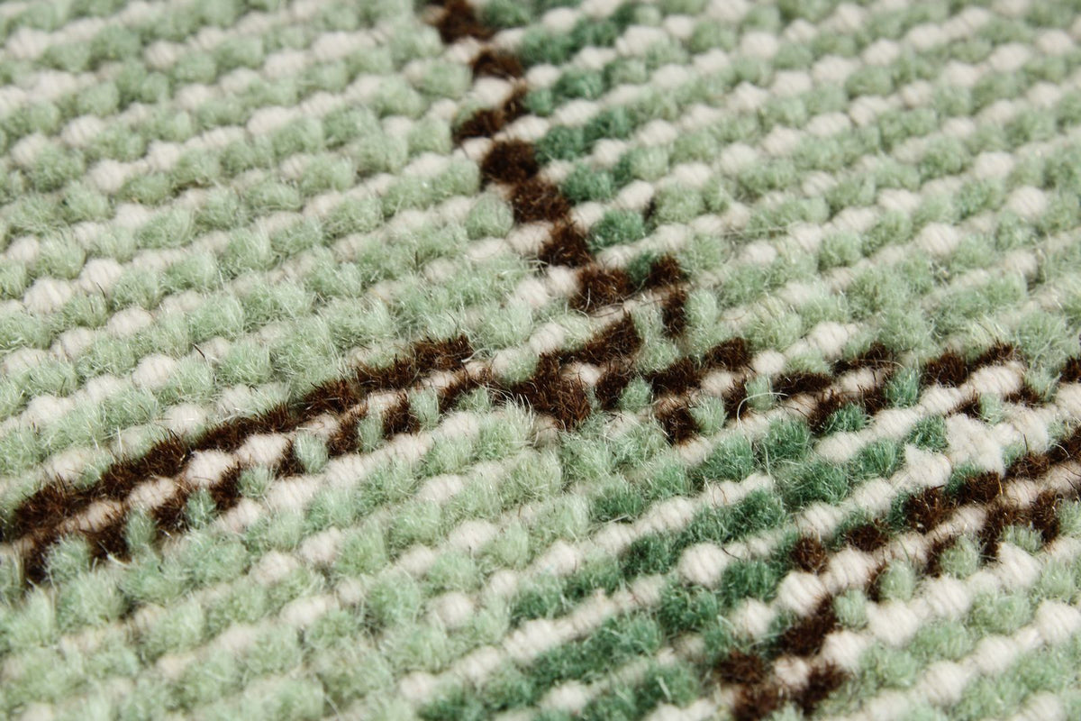 7x10 Light Green and Dark Brown Anatolian Turkish Tribal Rug