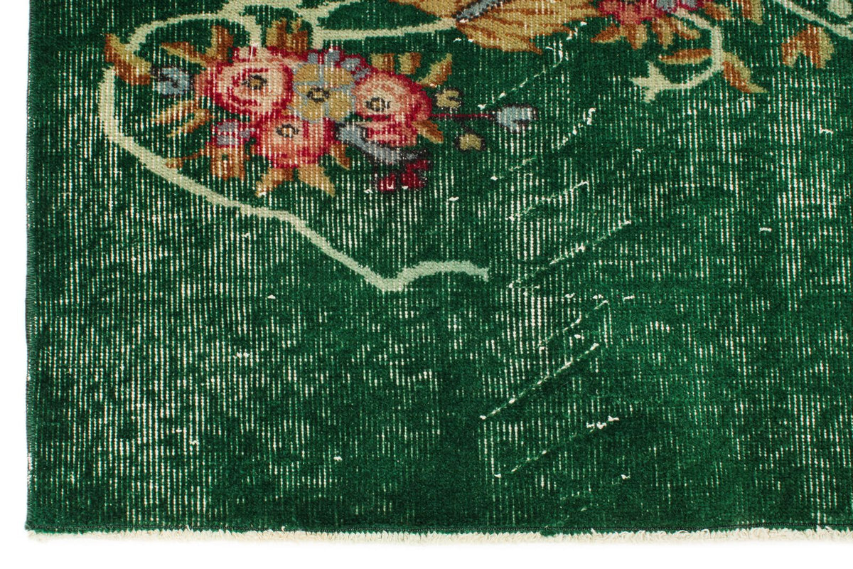 6x10 Dark Green and Multicolor Turkish Anatolian Rug