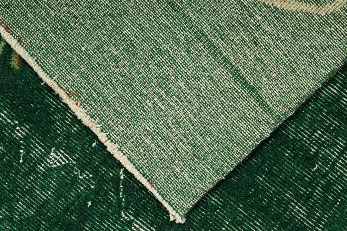 6x10 Dark Green and Multicolor Turkish Anatolian Rug