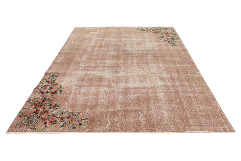 7x10 Light Brown and Multicolor Turkish Anatolian Rug