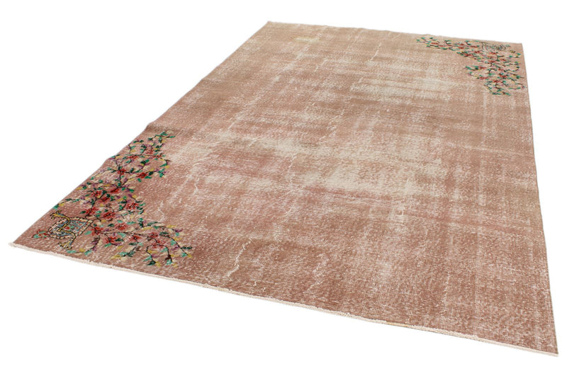 7x10 Light Brown and Multicolor Turkish Anatolian Rug