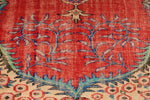 6x10 Red and Multicolor Turkish Overdyed Rug