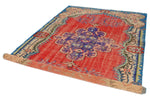 6x10 Red and Multicolor Turkish Overdyed Rug