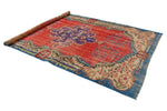 6x10 Red and Multicolor Turkish Overdyed Rug