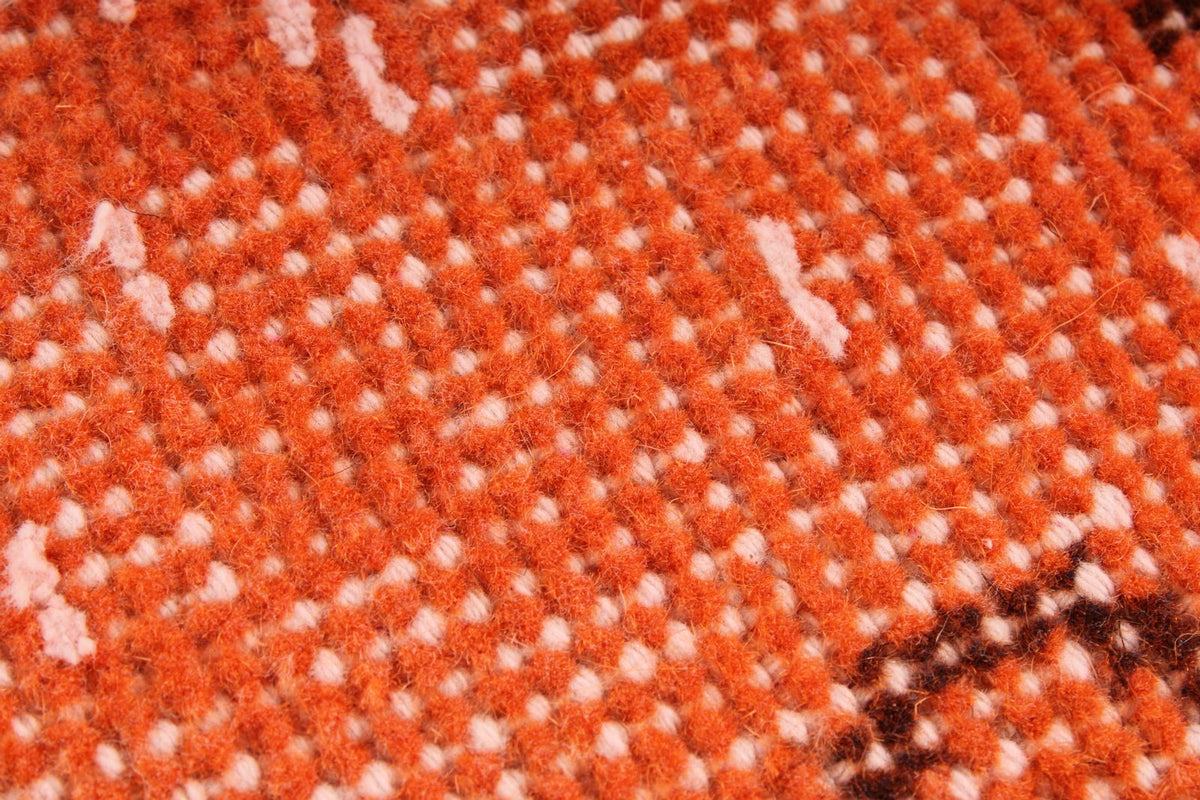 6x11 Orange and Brown Turkish Overdyed Rug