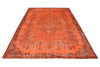 6x11 Orange and Brown Turkish Overdyed Rug