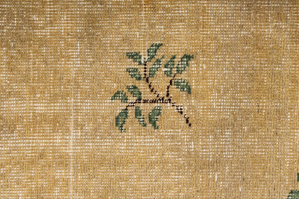 6x10 Ivory and Multicolor Turkish Overdyed Rug