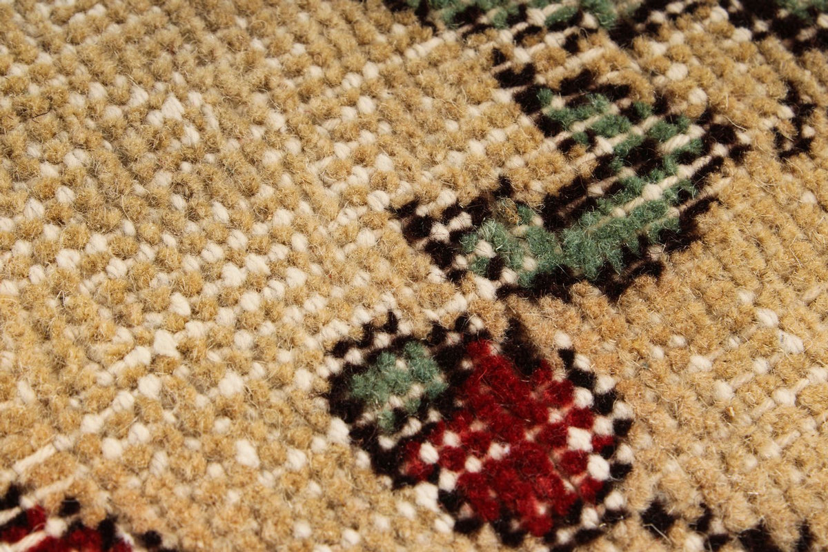 6x10 Ivory and Multicolor Turkish Overdyed Rug