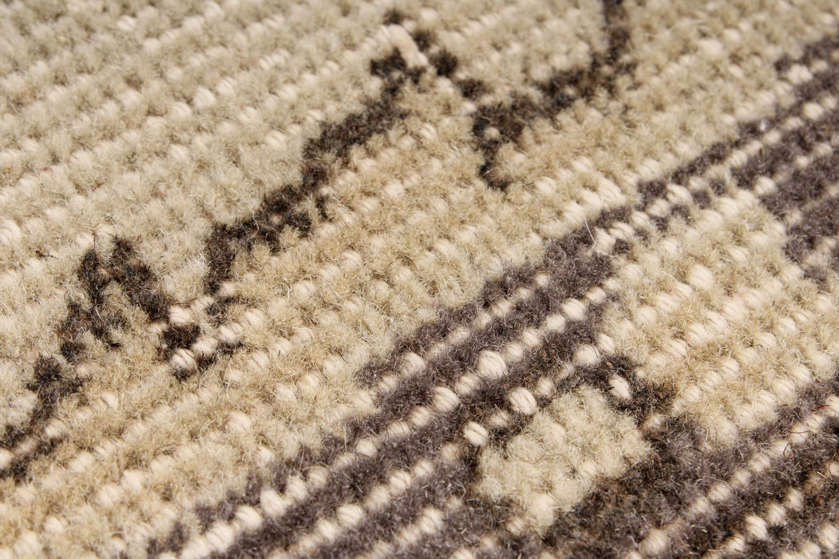6x10 Ivory and Brown Turkish Overdyed Rug