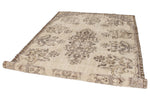 6x10 Ivory and Brown Turkish Overdyed Rug