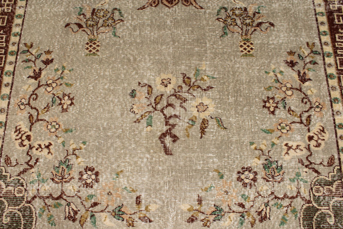 7x11 Blue and Multicolor Turkish Overdyed Rug