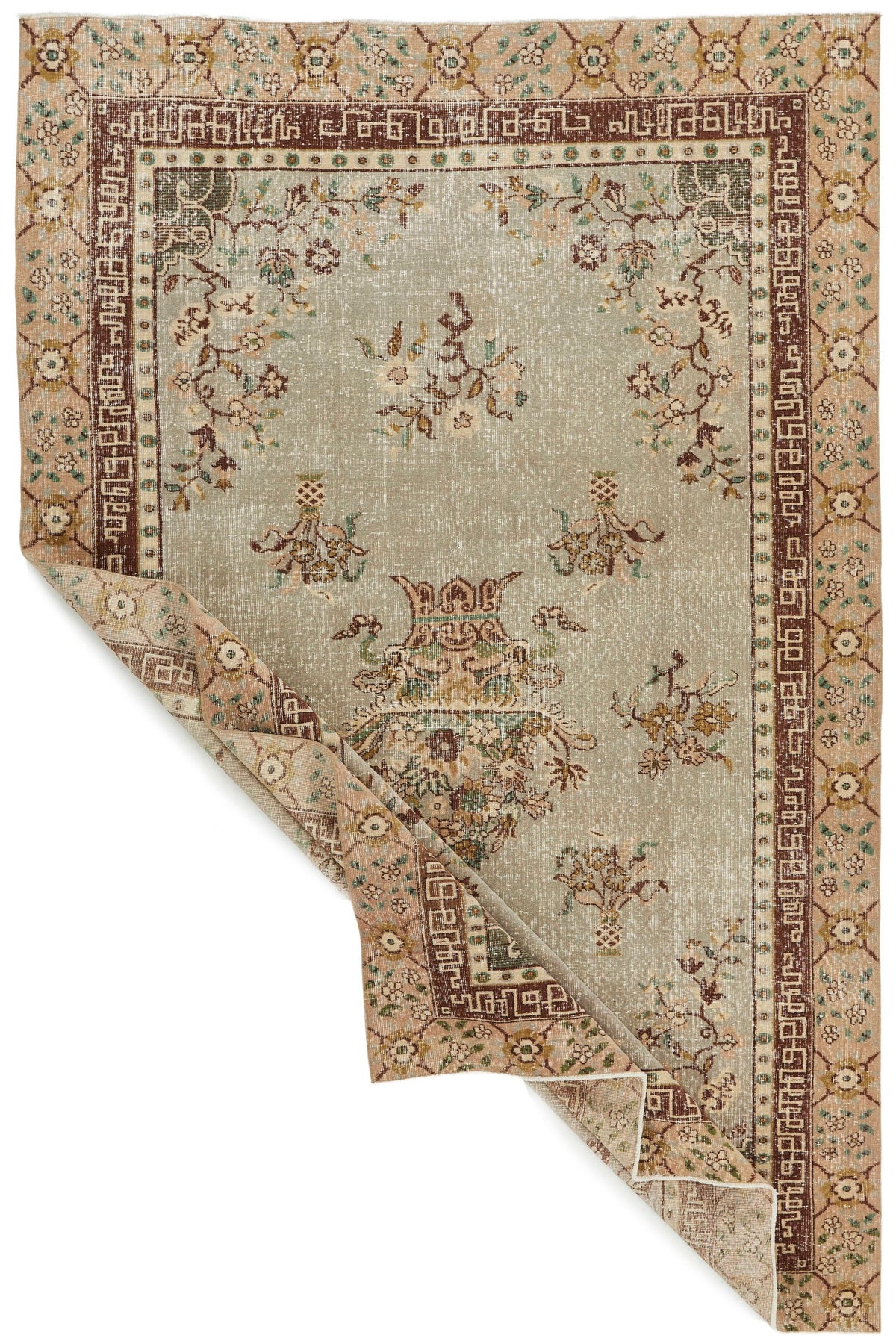 7x11 Blue and Multicolor Turkish Overdyed Rug