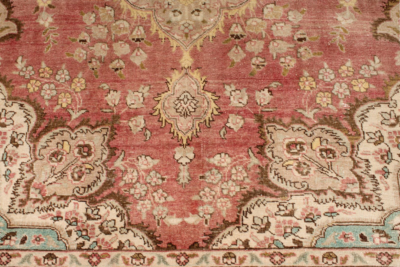 7x9 Pink and Multicolor Turkish Overdyed Rug