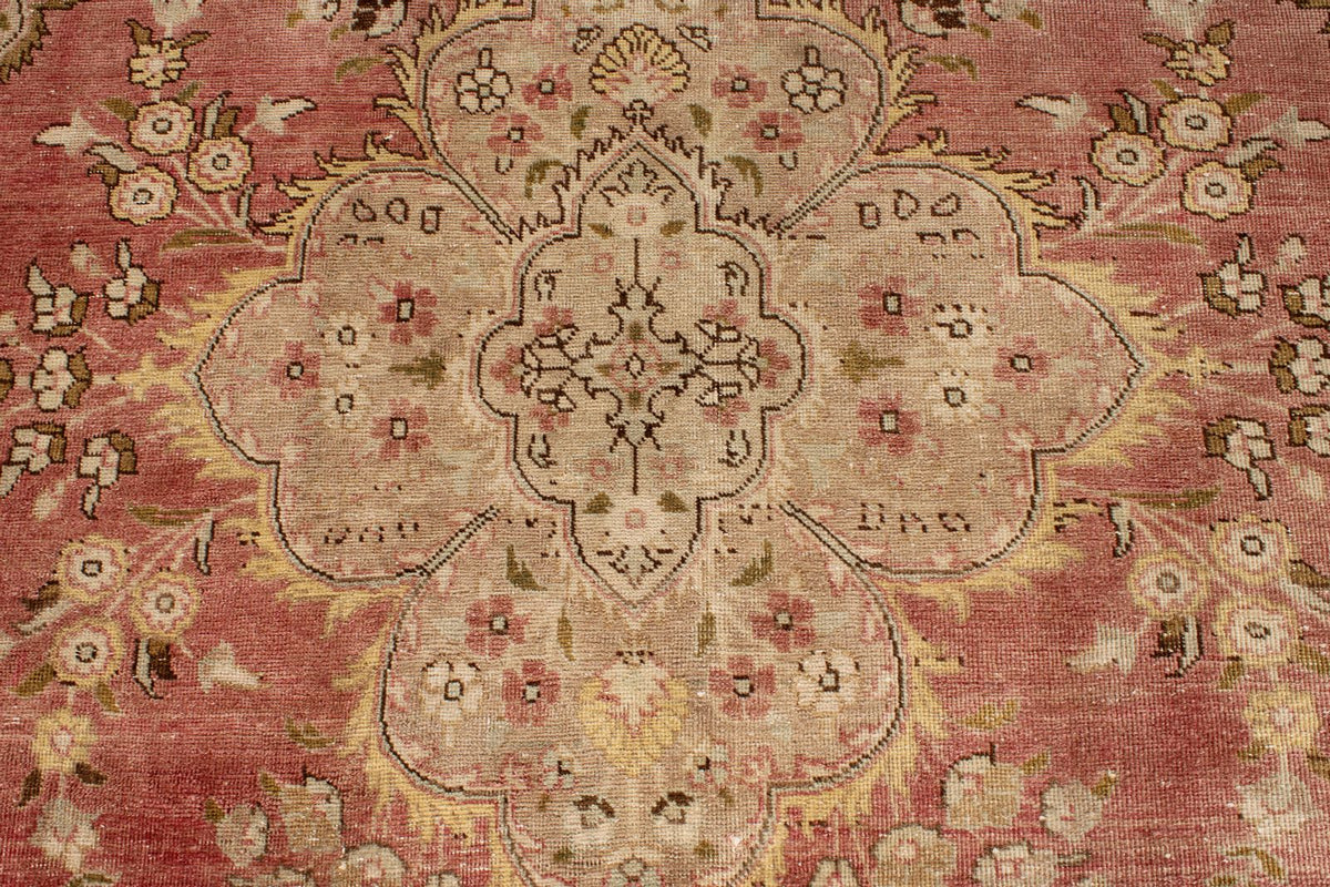 7x9 Pink and Multicolor Turkish Overdyed Rug