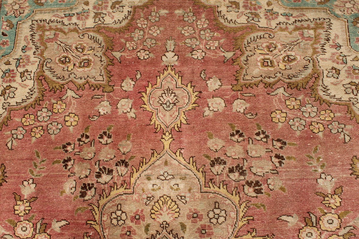 7x9 Pink and Multicolor Turkish Overdyed Rug