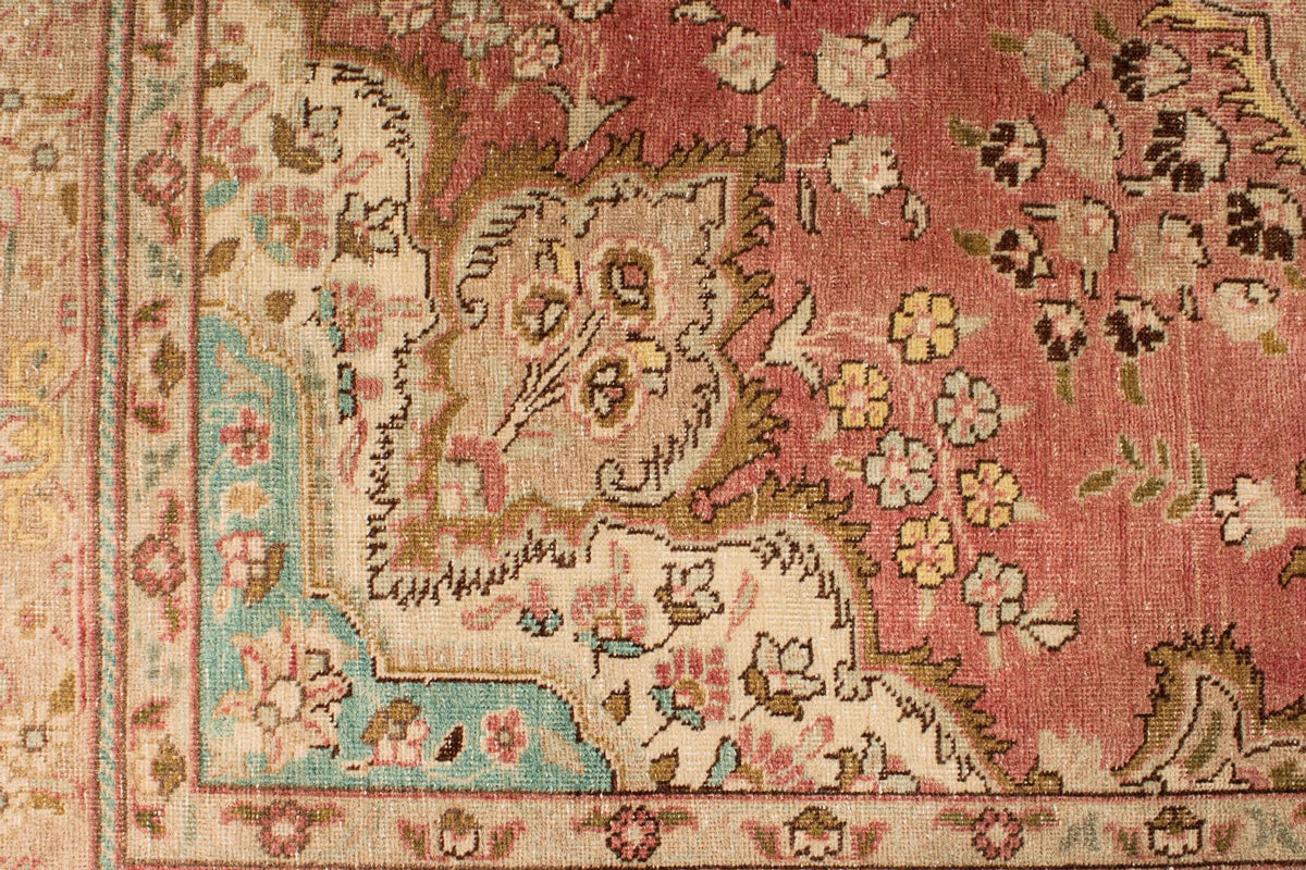 7x9 Pink and Multicolor Turkish Overdyed Rug