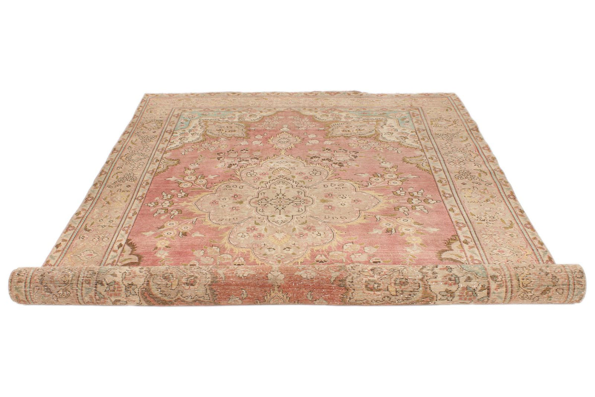 7x9 Pink and Multicolor Turkish Overdyed Rug
