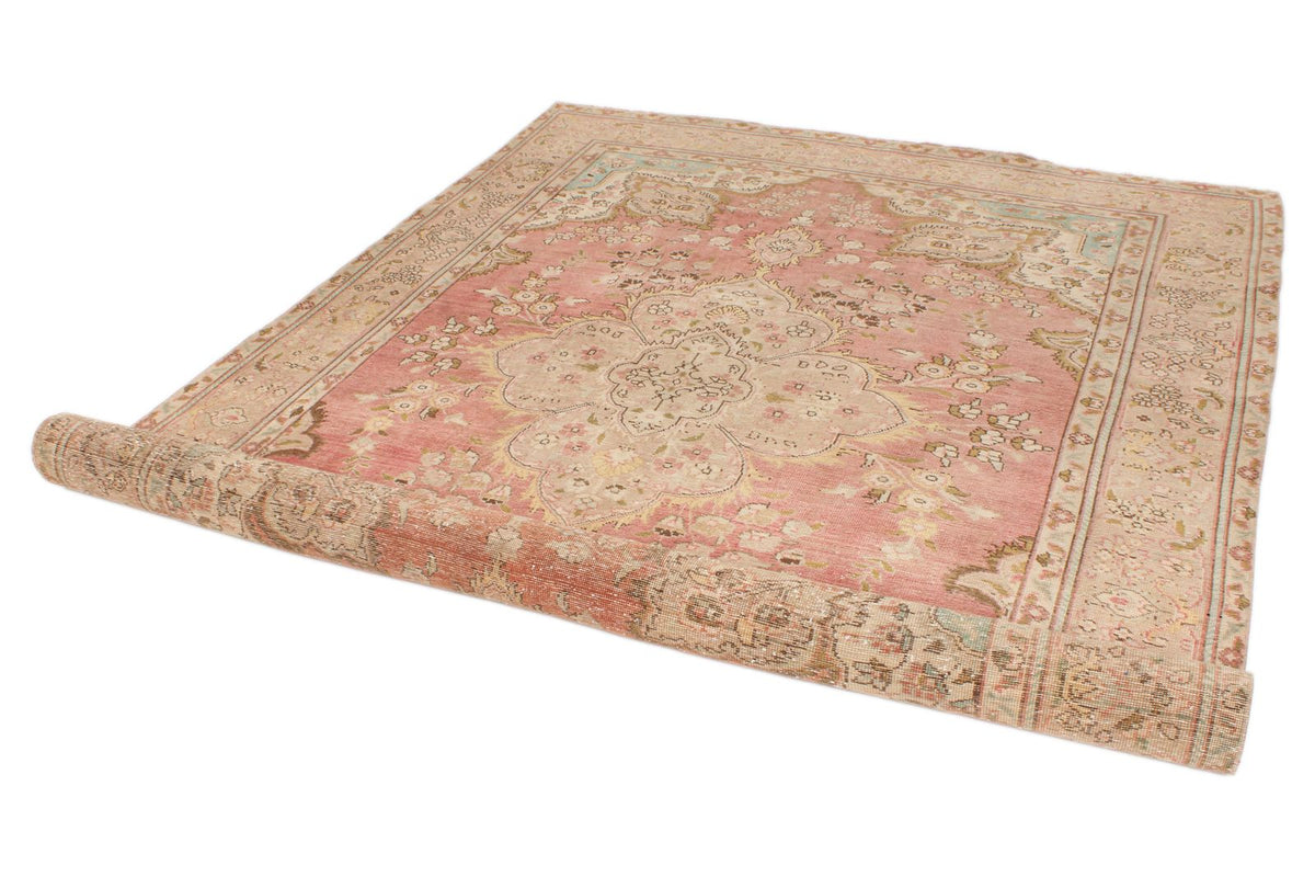 7x9 Pink and Multicolor Turkish Overdyed Rug