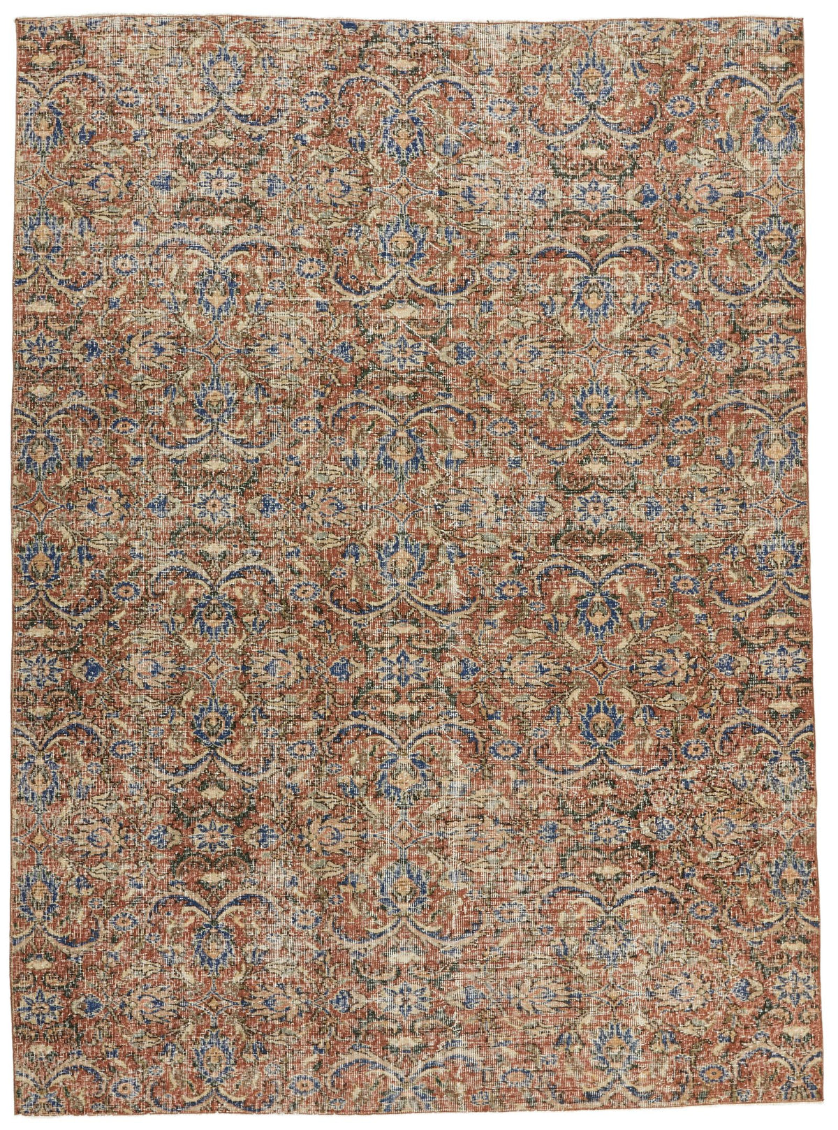 7x9 Brown and Multicolor Anatolian Turkish Tribal Rug