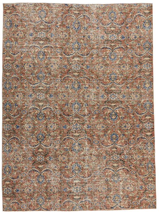 7x9 Brown and Multicolor Anatolian Turkish Tribal Rug