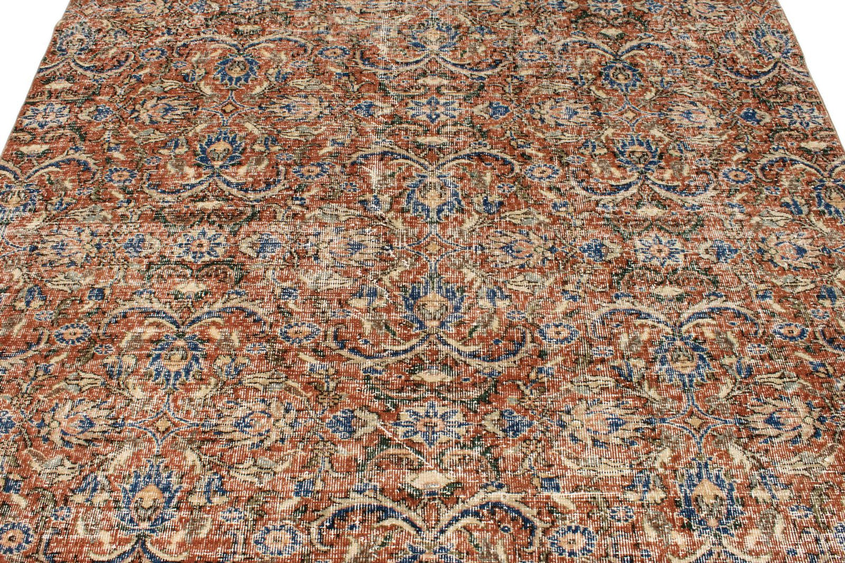 7x9 Brown and Multicolor Anatolian Turkish Tribal Rug