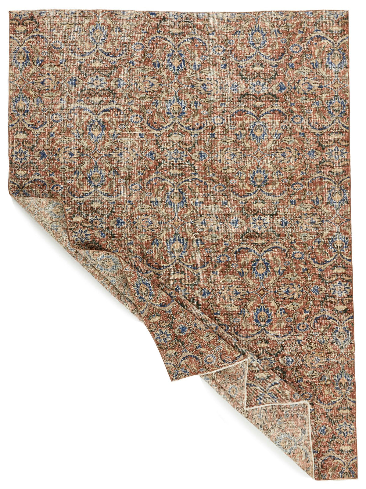 7x9 Brown and Multicolor Anatolian Turkish Tribal Rug