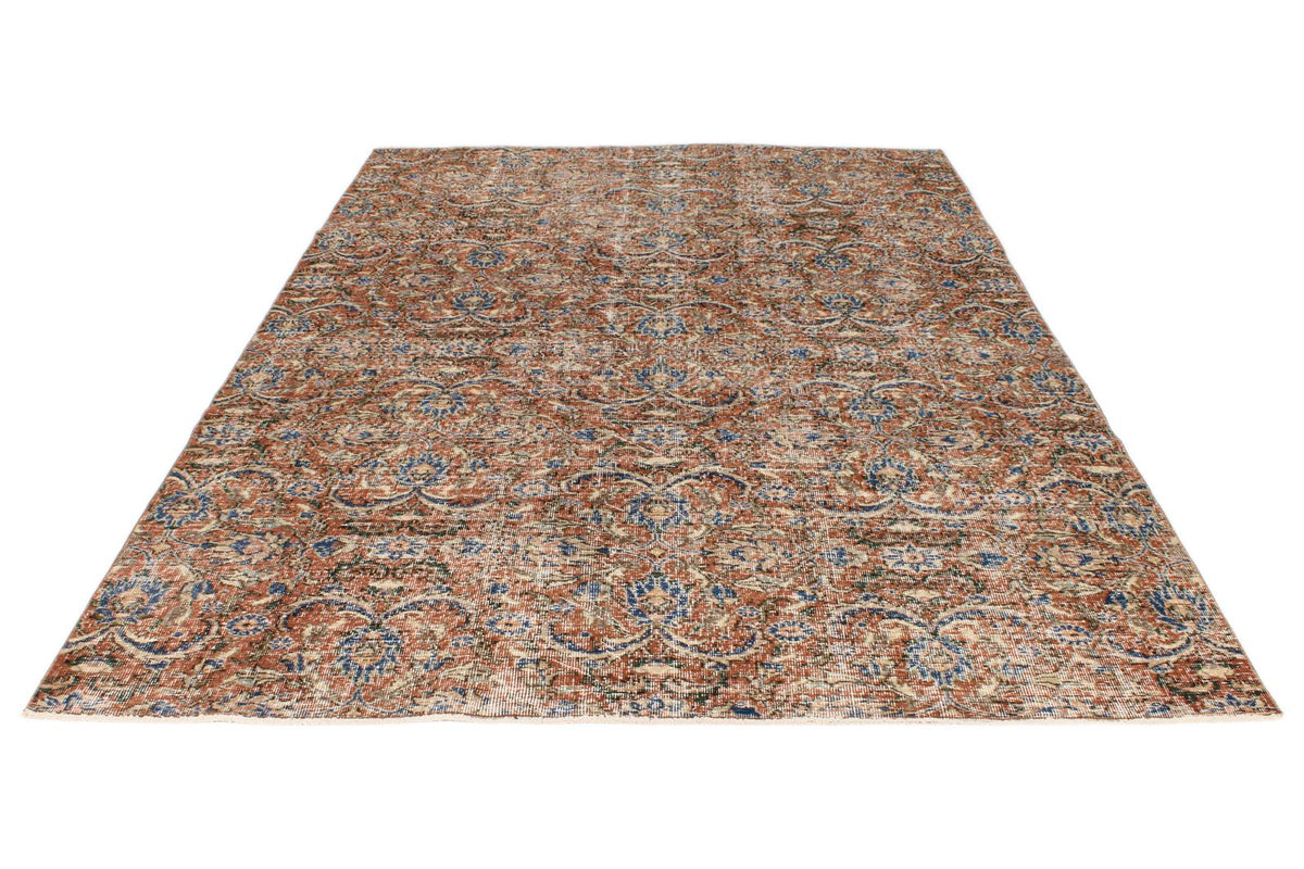 7x9 Brown and Multicolor Anatolian Turkish Tribal Rug