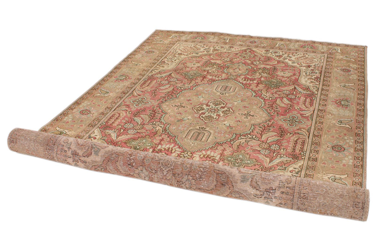 6x10 Pink and Multicolor Turkish Overdyed Rug