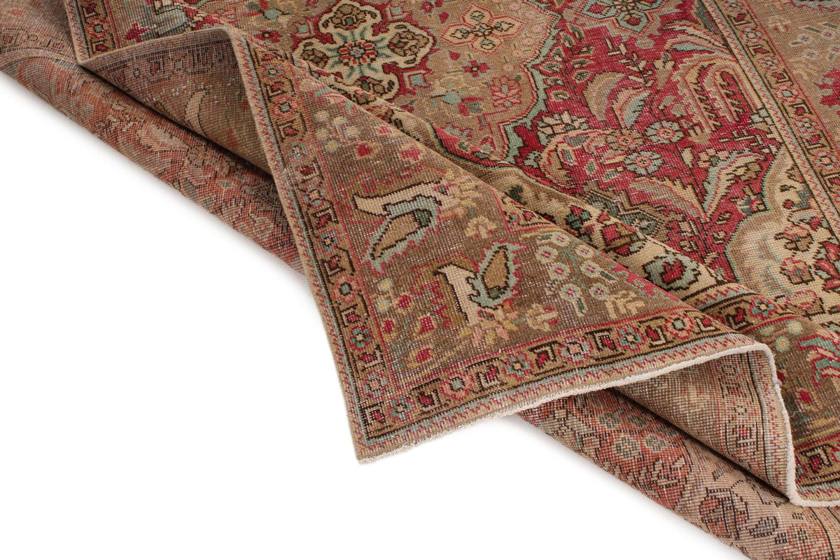 7x10 Pink and Multicolor Turkish Overdyed Rug