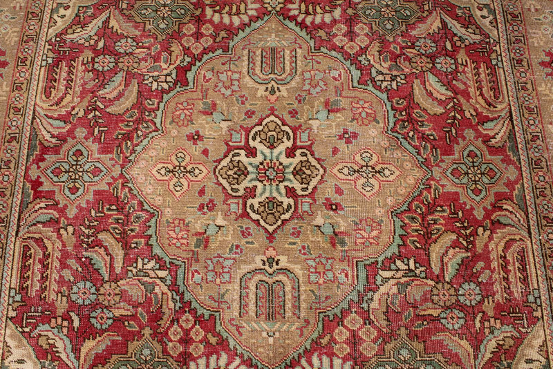 7x10 Pink and Multicolor Turkish Overdyed Rug