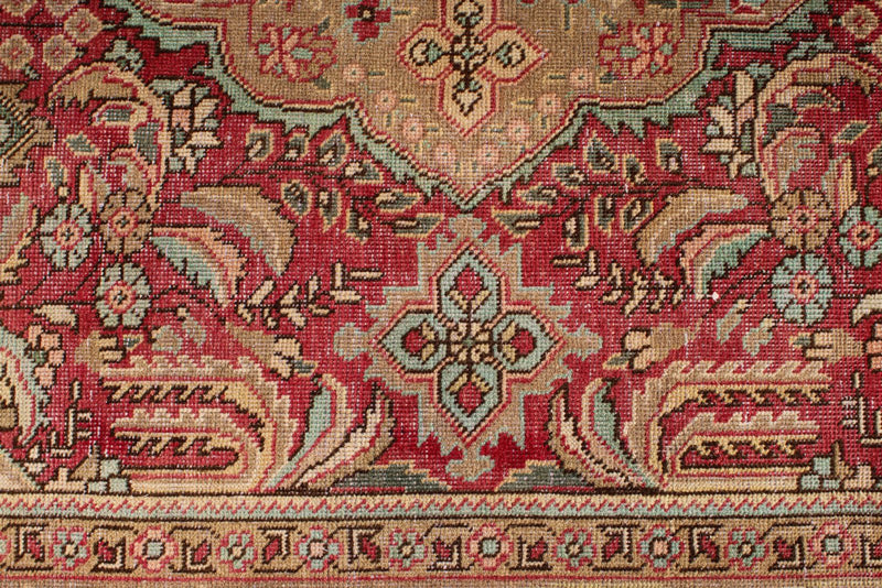 7x10 Pink and Multicolor Turkish Overdyed Rug